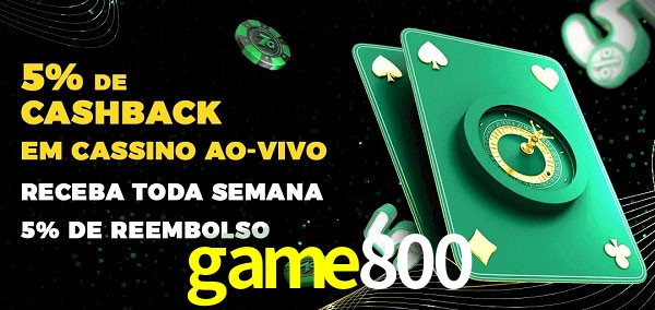 Promoções do cassino ao Vivo game800